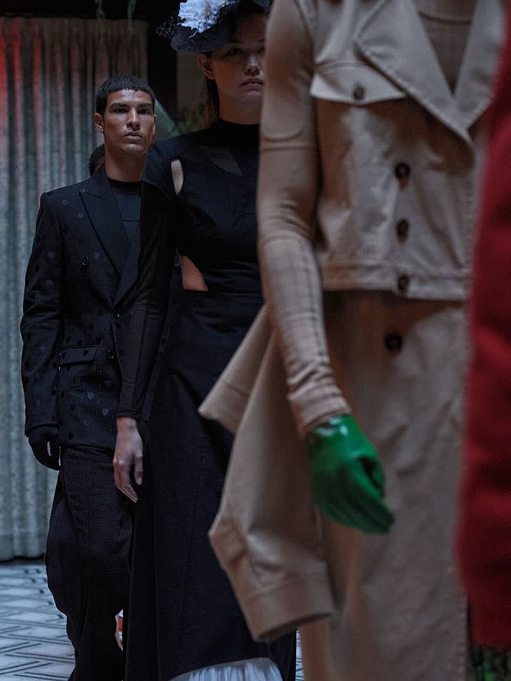 Black suit from Cotte D'Armes Spring 2025